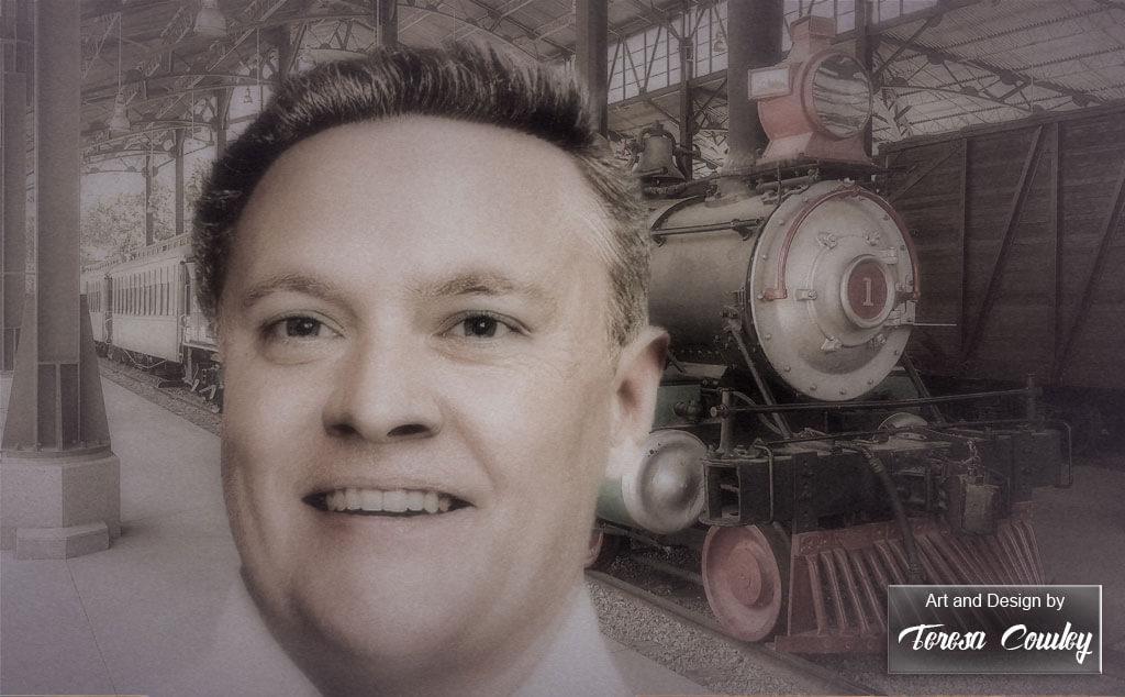 The Somerton Man Facial Reconstruction in Vintage Train Scene Teresa Cowley