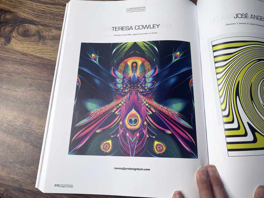 Phoenix on the Rise by Teresa Cowley printed in the book "Contemporary Celebrity Masters" directed by Salvatore Russo,