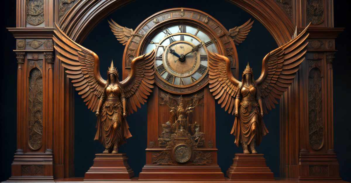 An AI interpretation of the Honour and Glory crowning Time clock form the Titanic
