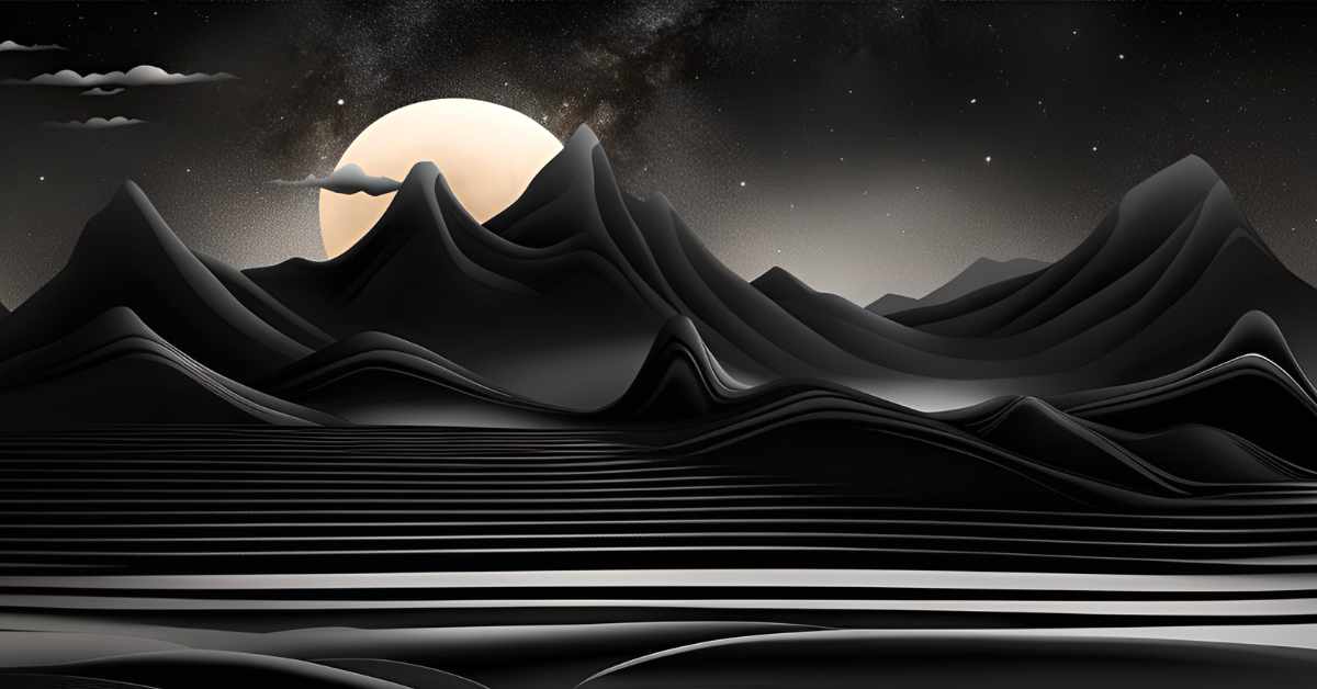 This Abstract landscape captures the enigma and elegance of the favourite colour black.