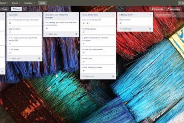 A example of a Trello board.